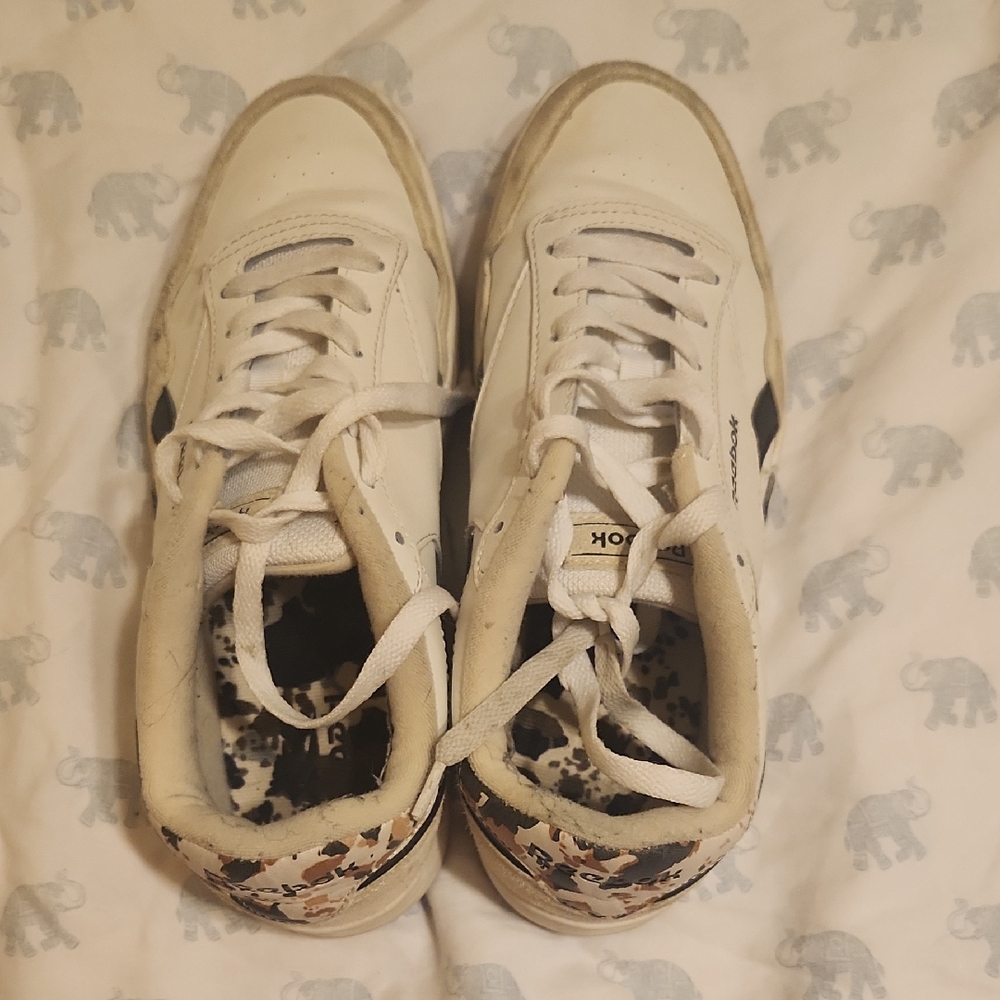 Reebok White Sneakers with Black Accents